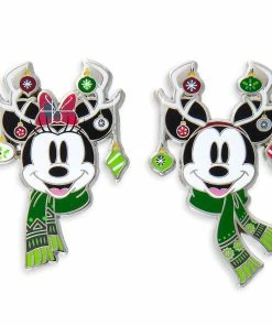 Disney Holiday Pin Set - Mickey And Minnie Mouse Reindeers