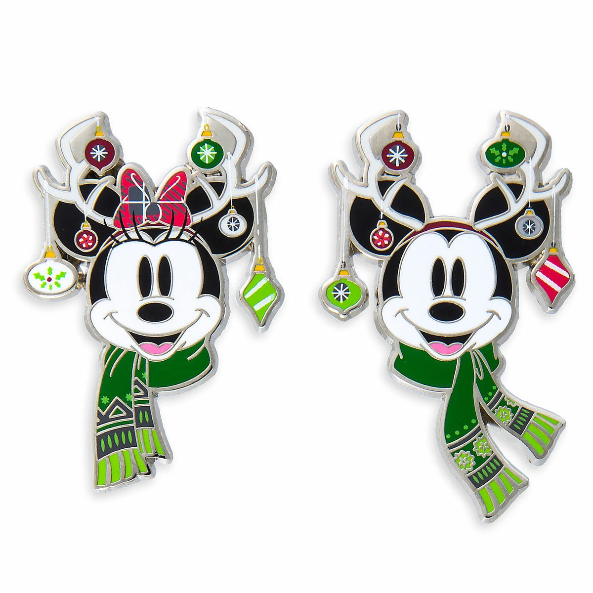 Disney Holiday Pin Set - Mickey And Minnie Mouse Reindeers 3 Disney Holiday Pin Set - Mickey And Minnie Mouse Reindeers