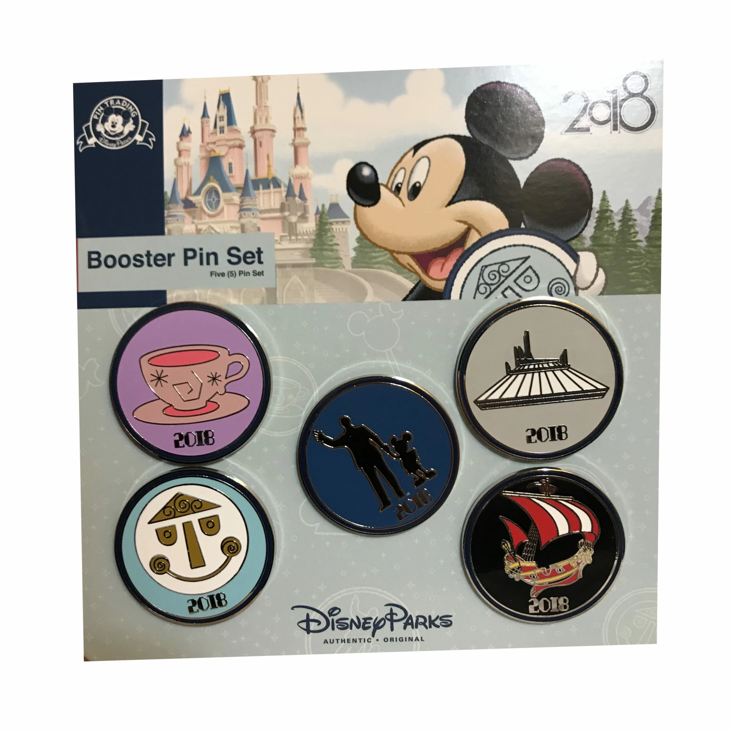 Disney Booster Pin Set - 2018 Mickey Mouse And Friends 3 Disney Booster Pin Set - 2018 Mickey Mouse And Friends