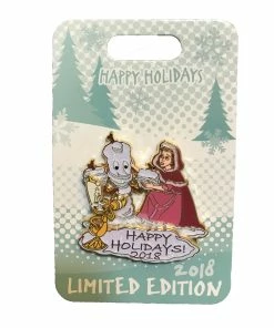 Disney Holidays Pin - Happy Holidays 2018 - Belle And Lumiere