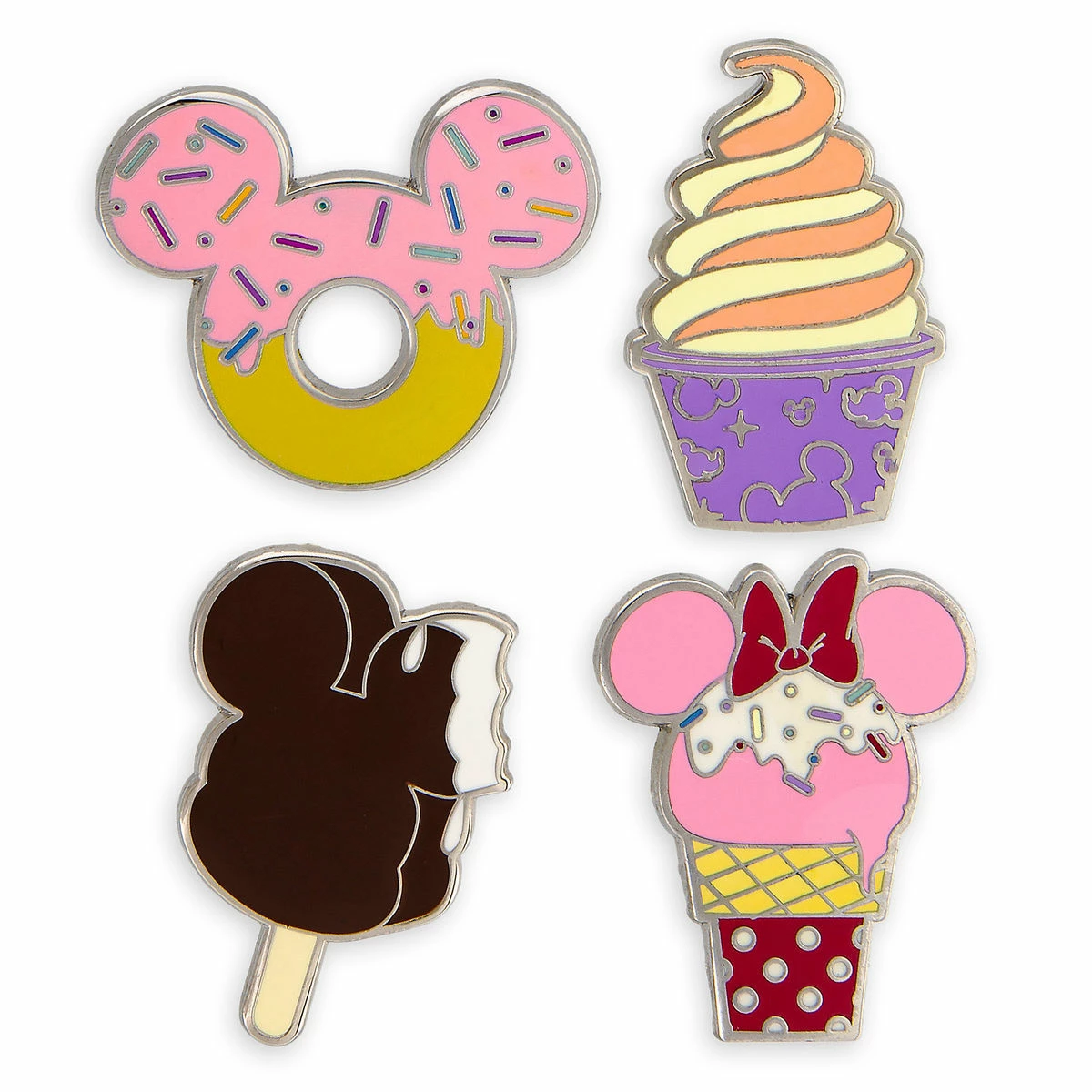 Disney Pin Set - Disney Parks Food Icons - 4 Pins 3 Disney Pin Set - Disney Parks Food Icons - 4 Pins