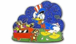 Disney 4th Of July Pin - 2013 Donald Duck And Chip N' Dale - LE