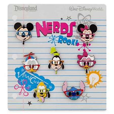 Disney Mickey Mouse And Friends Pin Set - Nerds Rock 3 Disney Mickey Mouse And Friends Pin Set - Nerds Rock