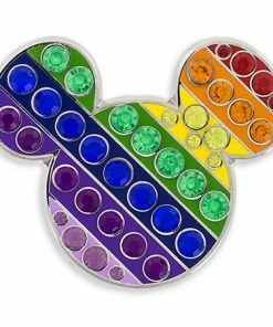 Disney Mickey Mouse Pin - Jeweled Rainbow Icon