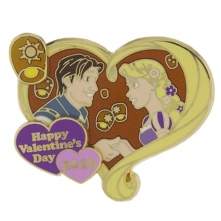 Disney Valentine's Day Pin - 2016 Rapunzel And Flynn 3 Disney Valentine's Day Pin - 2016 Rapunzel And Flynn