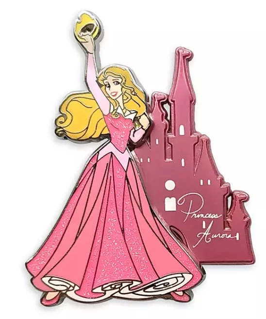 Disney Sleeping Beauty Pin - Aurora With Castle 3 Disney Sleeping Beauty Pin - Aurora With Castle