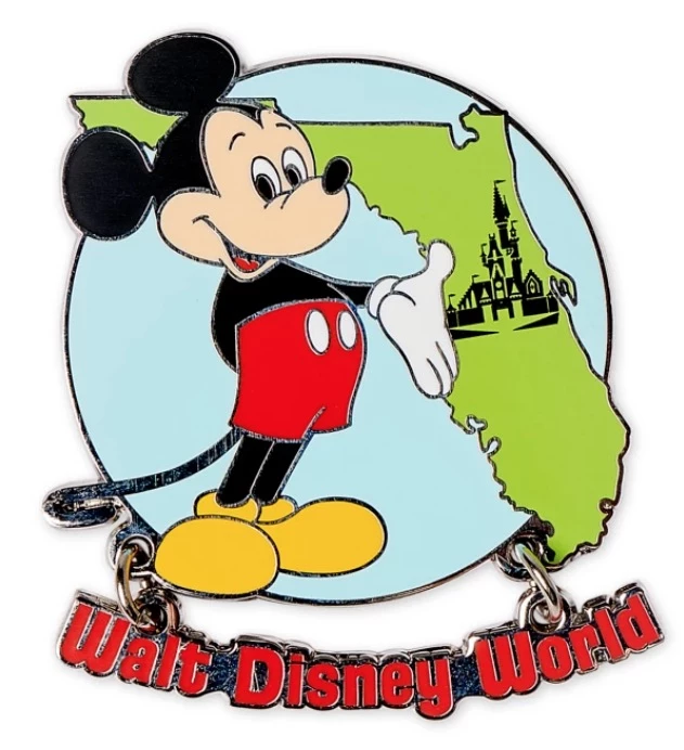 Disney 50th Anniversary Pin - Mickey Mouse Map Of Florida 3 Disney 50th Anniversary Pin - Mickey Mouse Map Of Florida