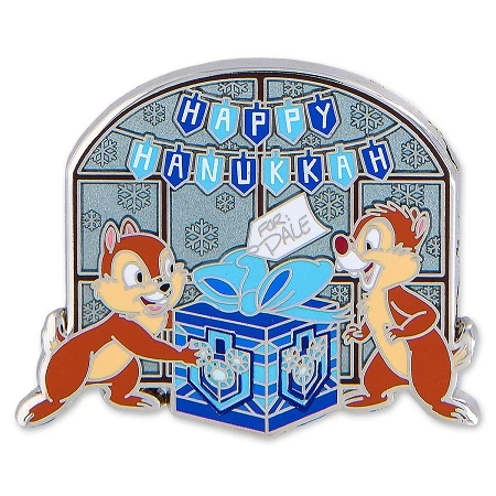 Disney Holiday Pin - Chip 'n Dale - Happy Hanukkah 3 Disney Holiday Pin - Chip 'n Dale - Happy Hanukkah